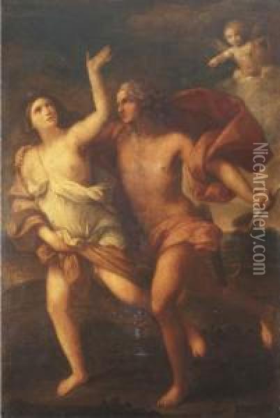 Daphne And Apollo Oil Painting - Elisabetta Sirani