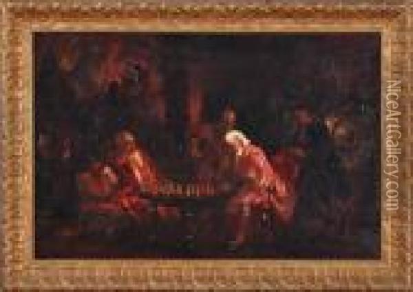 The Chess Game Oil Painting - Federico Andreotti