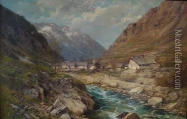 Les Gorges Du Vernon Oil Painting - Charles Alexandre Bertier