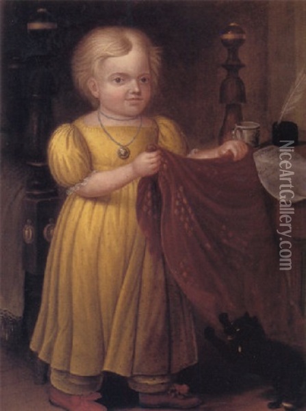 Portrait Of Mary L. Edgell Oil Painting - Deacon Robert Peckham