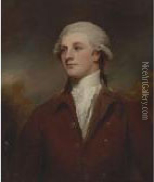 Portrait Of Bryan Cooke Of Owston Oil Painting - George Romney