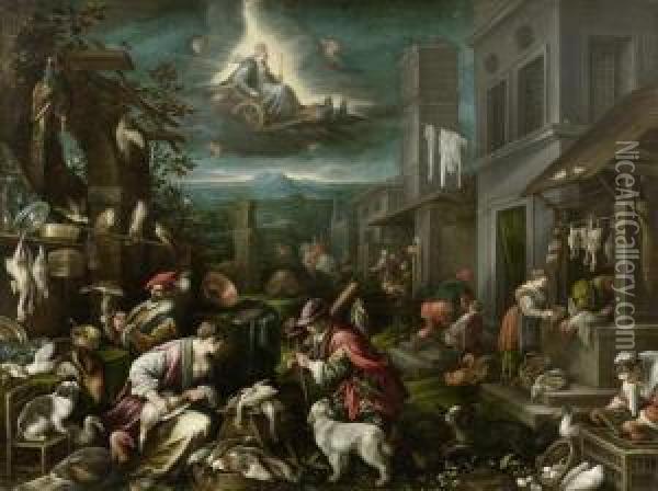 Allegory Of Air Oil Painting - Jacopo Bassano (Jacopo da Ponte)