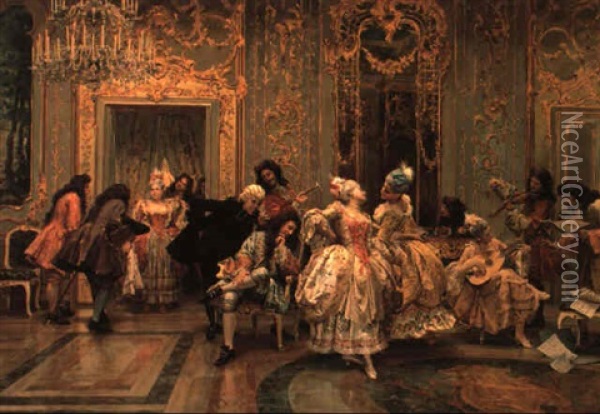 The Dance Oil Painting - Gioacchino Pagliei