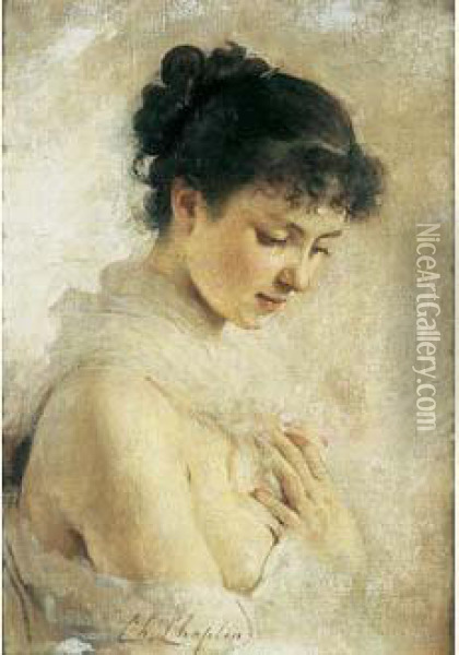  Jeune Femme Demi-nue  Oil Painting - Charles Josua Chaplin