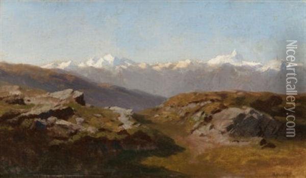 Snow-capped Peaks Oil Painting - Hermann Herzog