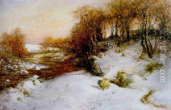 Day's Dyeing (sic) Glow Oil Painting - Joseph Farquharson