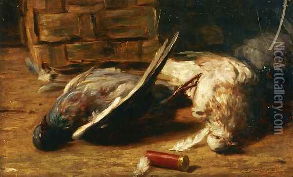 Still Life with Pigeons Oil Painting - Bartolomeo Bezzi