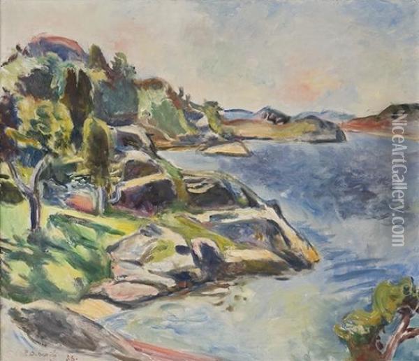 Coastal Landscape 1936 Oil Painting - Peder Deberitz