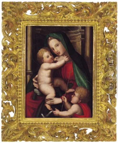 Madonna Con Bambino E San Giovannino Oil Painting - Antonio del Ceraiuolo