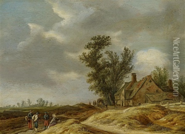 Dunenlandschaft Mit Bauernhaus Oil Painting - Pieter de Neyn