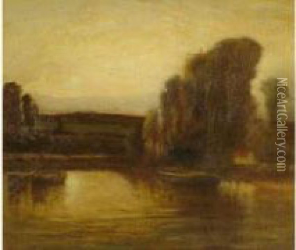 Petites Barques Sur La Riviere Oil Painting - John A. Hammond