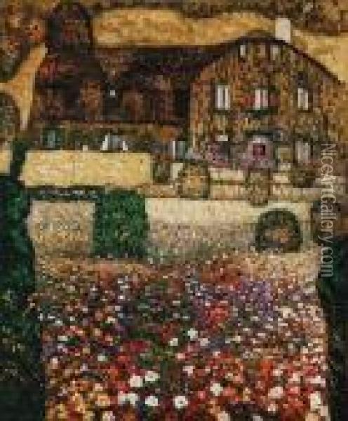 Country House By The Attersee Oil Painting - Gustav Klimt