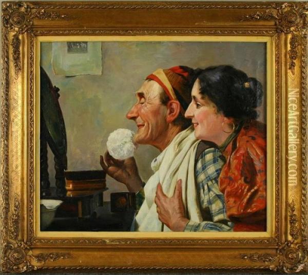 Schauspielerpaar Oil Painting - Eugenio Zampighi