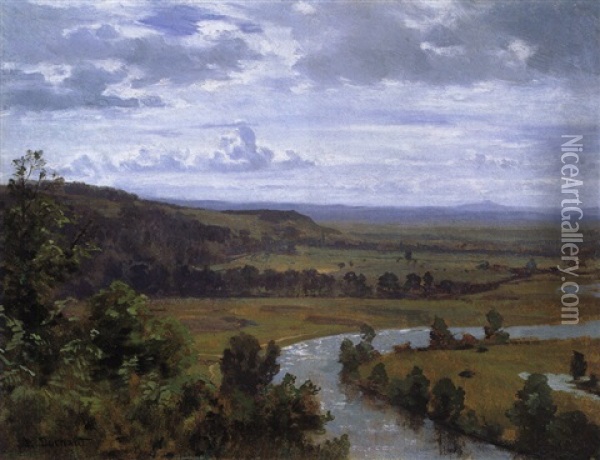 Flusslandschaft Oil Painting - Hugo Darnaut