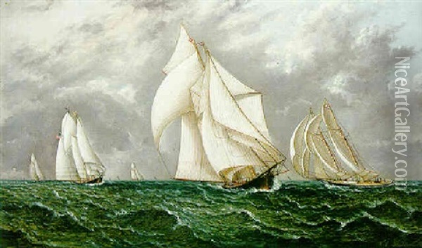 The Yacht Race Oil Painting - James Edward Buttersworth