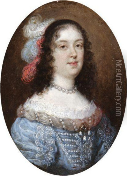 Portrait Of Vittoria Della Rovere (1622-1694), Head Andshoulders Oil Painting - Justus Sustermans