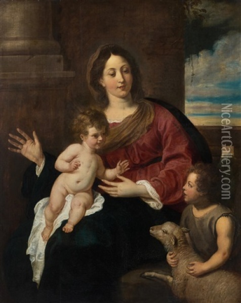 La Vierge A L'enfant Avec Saint Jean-baptiste Oil Painting - Gerard Seghers