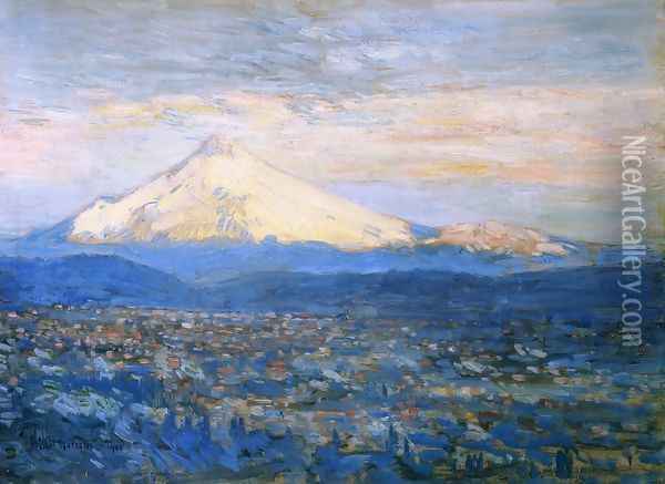 Mount Hood Oil Painting - Childe Hassam