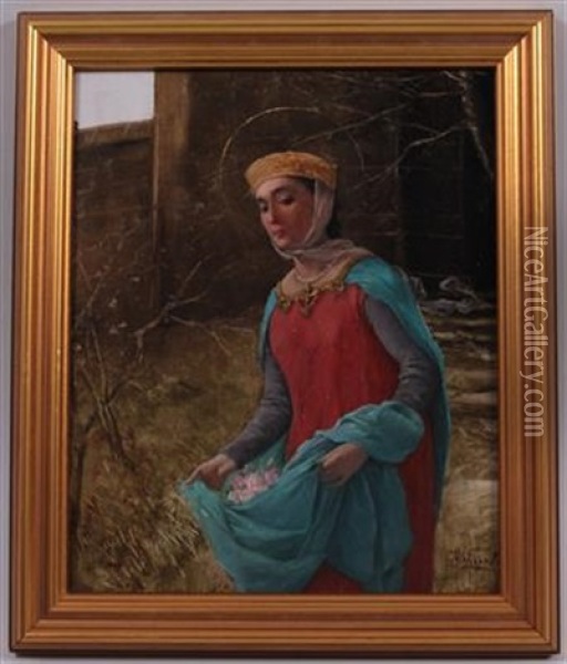 Heilige Elisabeth Oil Painting - Josef Kinzel