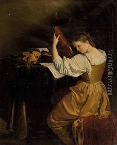 Die Lautenspielerin Oil Painting - Orazio Gentileschi