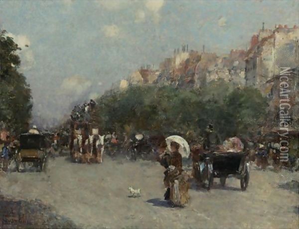 Paris Street Scene 2 Oil Painting - Frederick Childe Hassam
