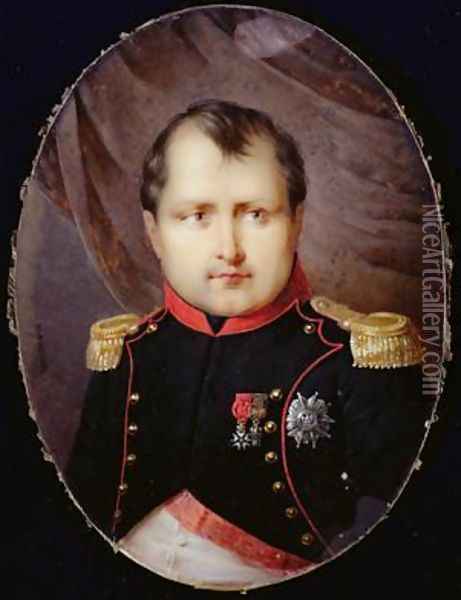 Portrait Miniature of Napoleon I 1769-1821 Oil Painting - Andre Leon (Mansion) Larue