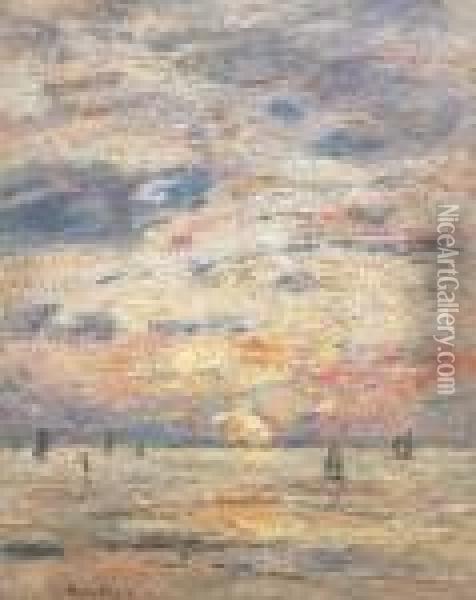 Maree Basse. Rivage Oil Painting - Eugene Boudin