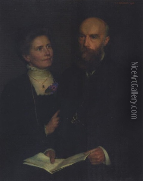 Blayney R.t. Balfour And Madeline, His Wife, 191 Of Townley Hall, Louth Oil Painting - Sarah Cecilia Harrison