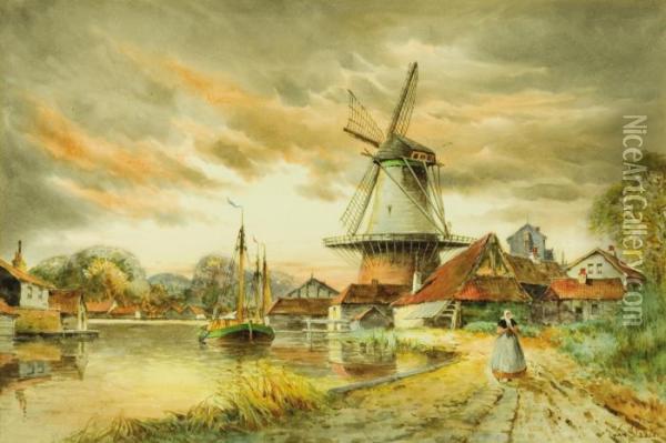 Dutch Scene Oil Painting - Hermanus Jr. Koekkoek