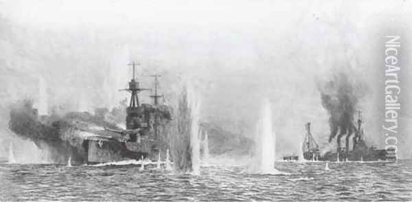 The Battle of Jutland Oil Painting - William Lionel Wyllie