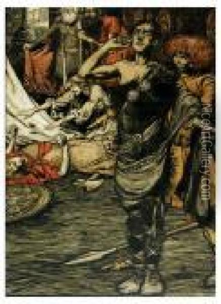 There Broke Forth A Wailing And Alamentation. Oil Painting - Arthur Rackham