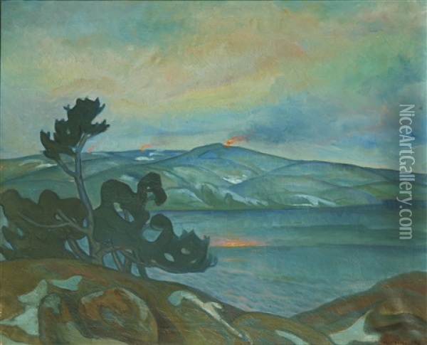 Vardkasar Oil Painting - Eric C. Hallstroem