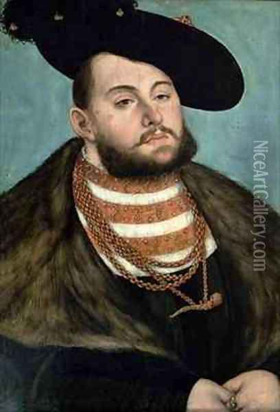 Portrait of John Frederick the Magnanimous Elector of Ernestine of Saxony Oil Painting - Lucas The Elder Cranach