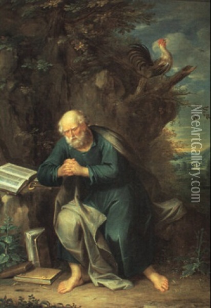 Saint Peter In The Wilderness Oil Painting - Balthasar Beschey