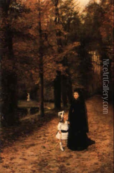 La Promenade Dans Le Parc Oil Painting - Horace de Callias