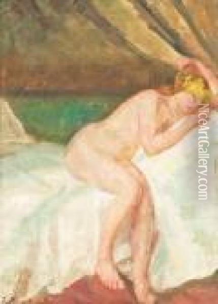 Study Of A Woman Oil Painting - Julius Paulsen