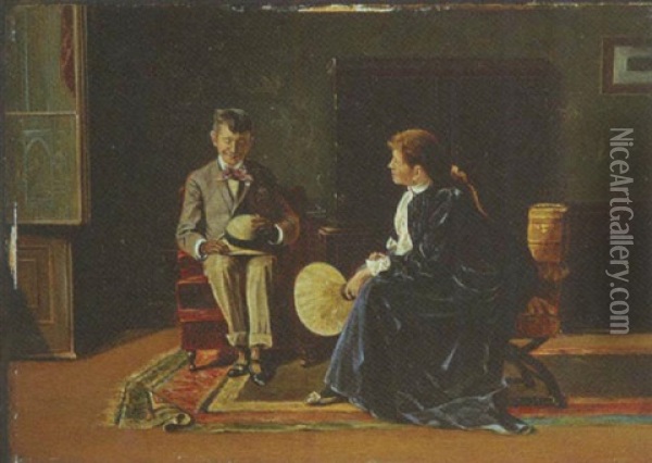 The Bashful Suitor Oil Painting - George W. Wright