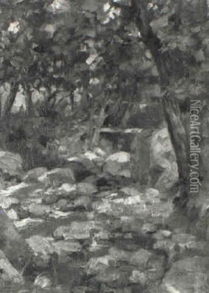 Wooded Stream Oil Painting - Stanhope Forbes