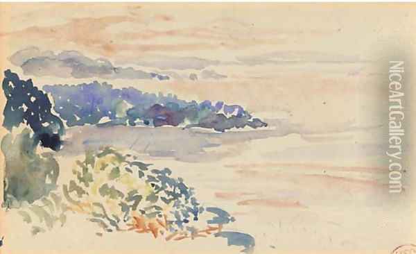 Rivage au crepuscule, Cavalaire Oil Painting - Henri Edmond Cross