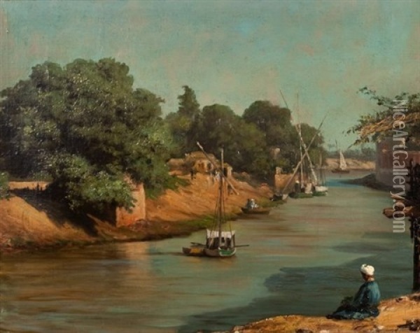 Bords Du Nil Oil Painting - Karl Girardet