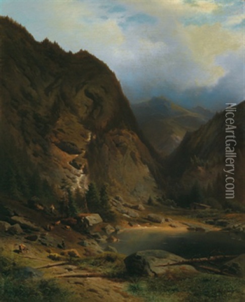 Landschaft Am See Oil Painting - Conrad Buehlmayer