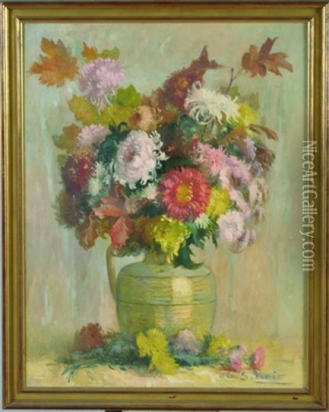 Bouquet De Fleurs Oil Painting - G. Loir