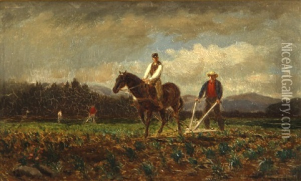 Ploughing Scene Oil Painting - Samuel Lancaster Gerry