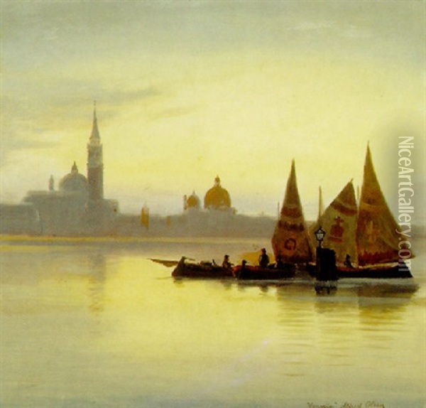 Venezia Set Fra Lagunerne Oil Painting - Alfred Olsen