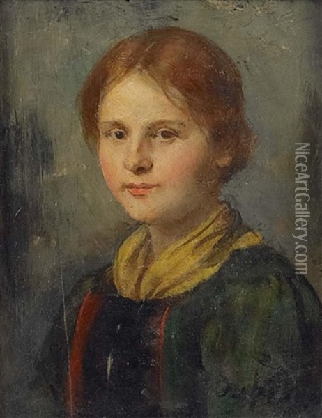 Portrat Eines Jungen Madchens Oil Painting - Franz Von Defregger