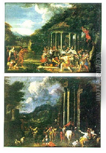 Le Sacrifice De Xenophon A Diane Au Temple D'ephese Oil Painting - Ciro Ferri