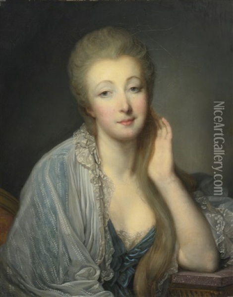 Portrait Of The Comtesse Du Barry Oil Painting - Jean Baptiste Greuze