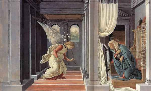 The Annunciation c. 1485 Oil Painting - Sandro Botticelli