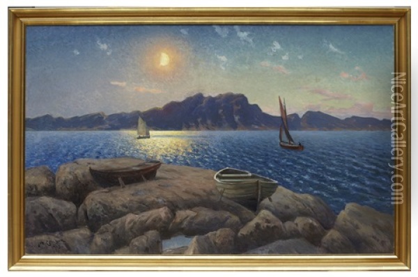 Motiv Fran Gullholmen Oil Painting - Johan Ericson
