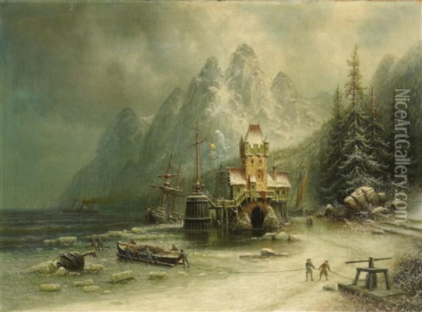 In Den Scheeren Von Bergen (norwegen) Oil Painting - Albert Bredow